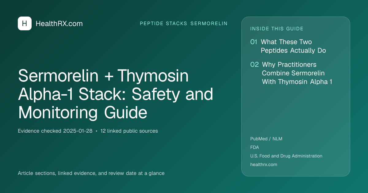 Evidence overview for Sermorelin + Thymosin Alpha-1 Stack: Safety and Monitoring Guide