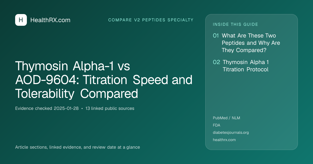 Evidence overview for Thymosin Alpha-1 vs AOD-9604: Titration Speed and Tolerability Compared