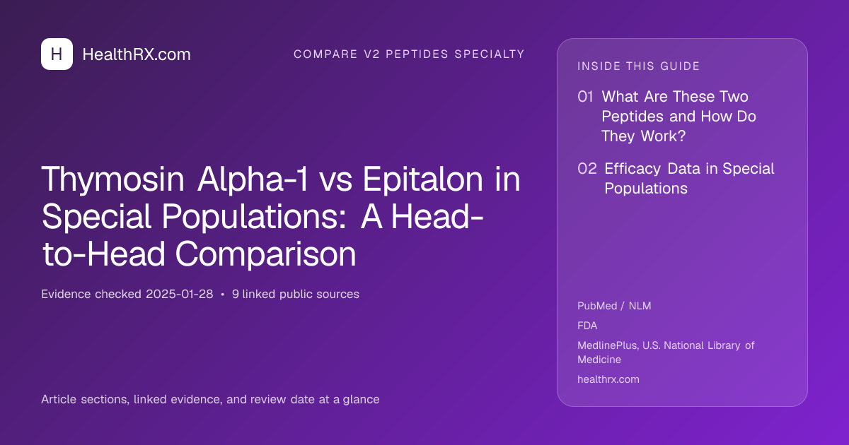 Evidence overview for Thymosin Alpha-1 vs Epitalon in Special Populations: A Head-to-Head Comparison