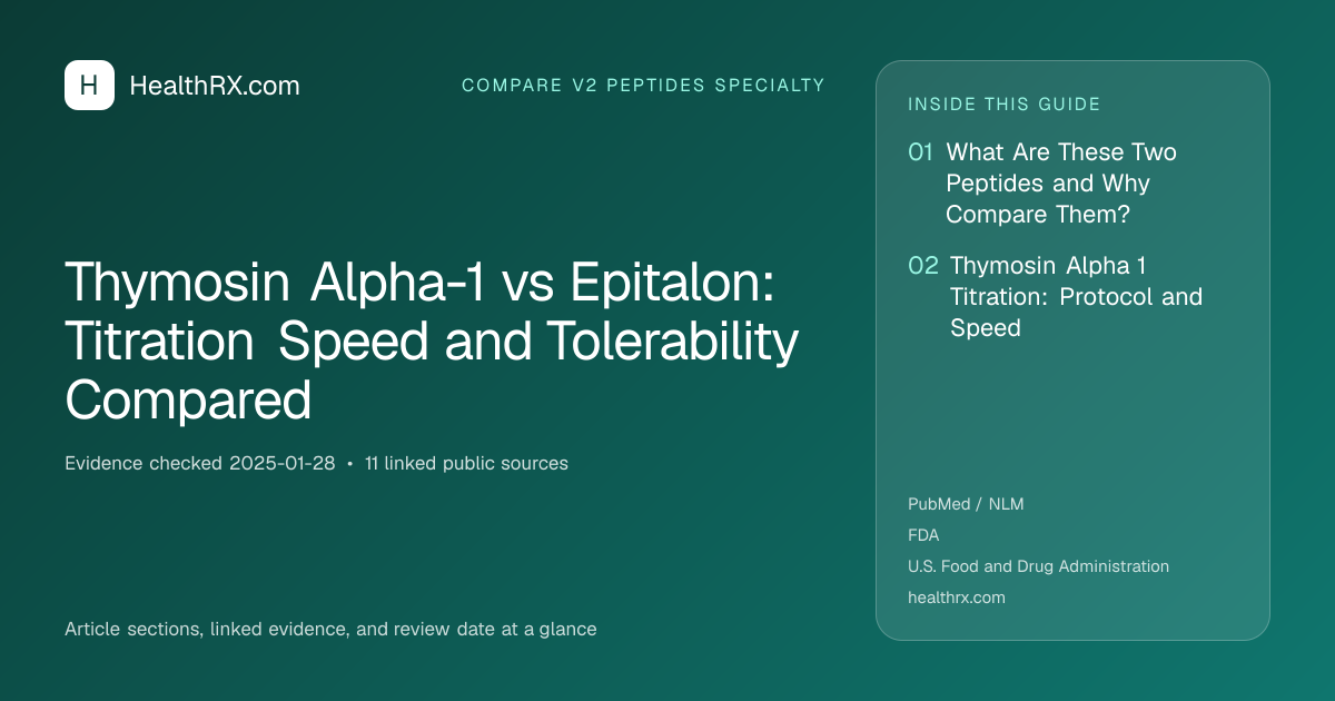 Evidence overview for Thymosin Alpha-1 vs Epitalon: Titration Speed and Tolerability Compared