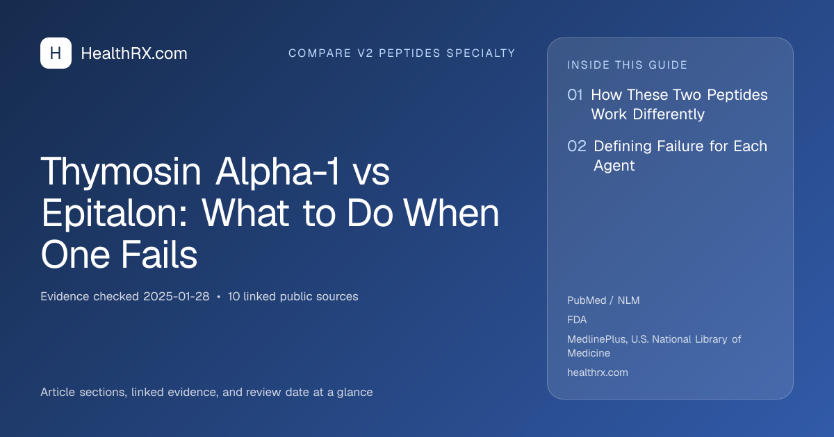 Evidence overview for Thymosin Alpha-1 vs Epitalon: What to Do When One Fails