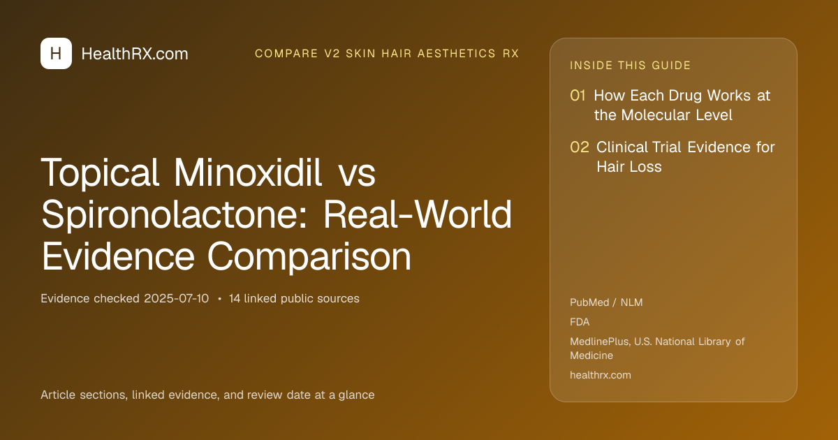 Evidence overview for compare v2 skin hair aesthetics rx: Topical Minoxidil vs Spironolactone: Real-World Evidence Comparison