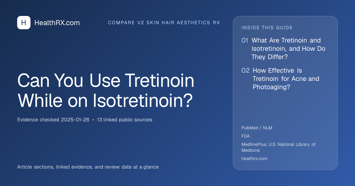 Evidence overview for compare v2 skin hair aesthetics rx: Can You Use Tretinoin While on Isotretinoin?