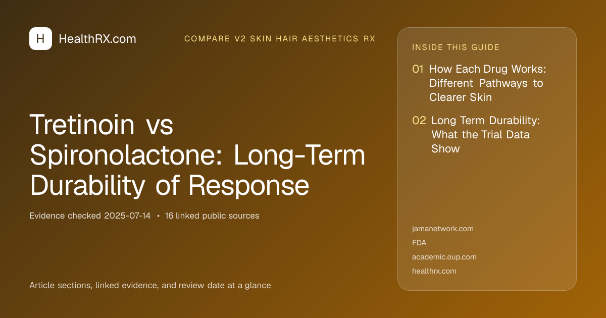 Evidence overview for compare v2 skin hair aesthetics rx: Tretinoin vs Spironolactone: Long-Term Durability of Response