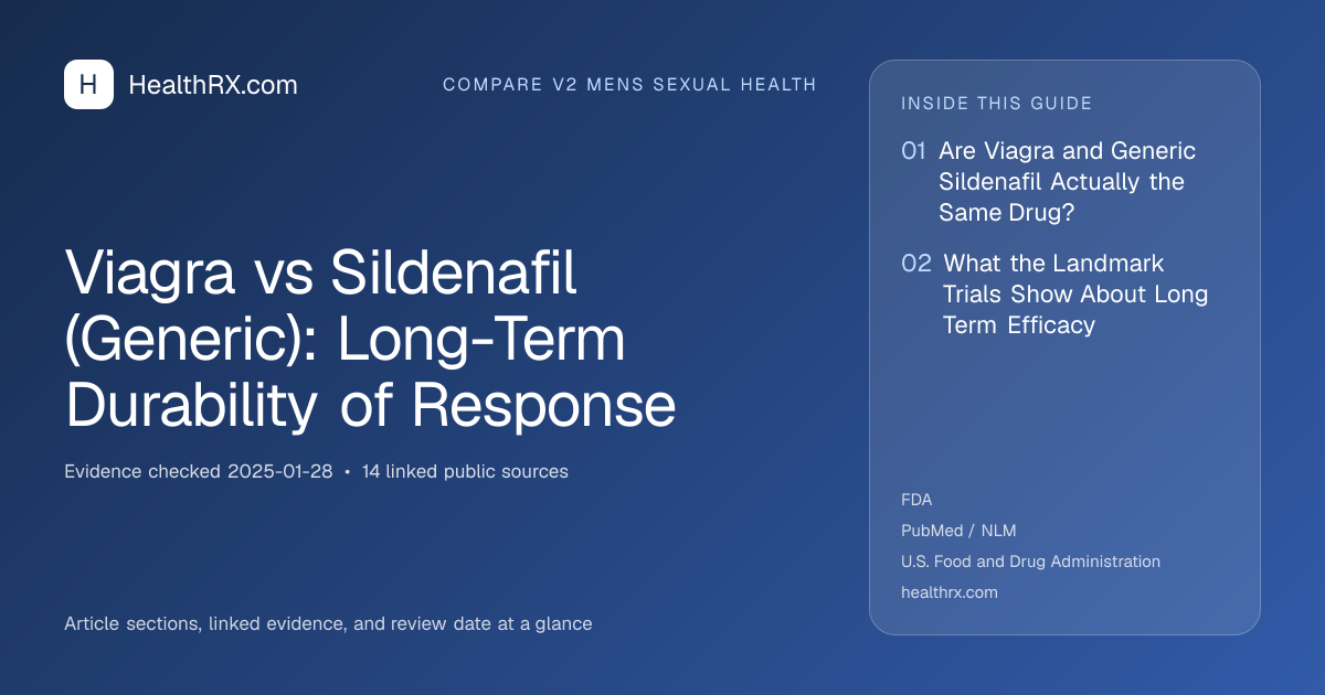 Evidence overview for Viagra vs Sildenafil (Generic): Long-Term Durability of Response