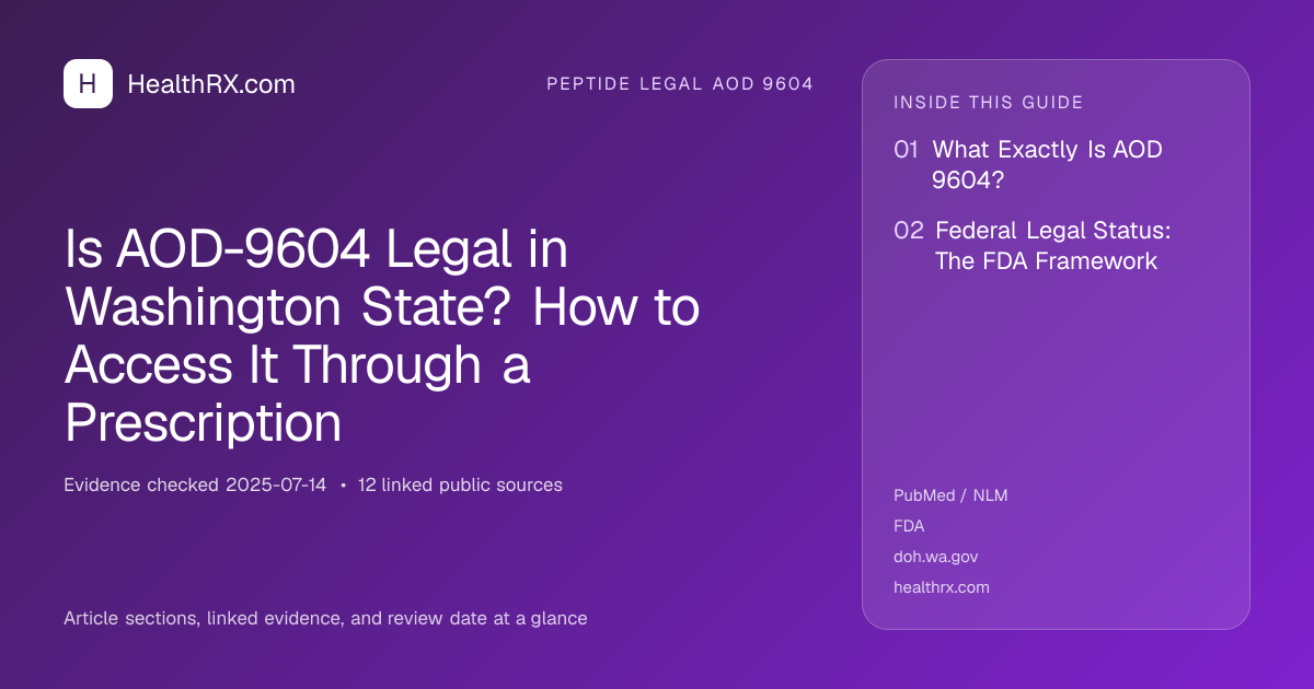Evidence overview for Is AOD-9604 Legal in Washington State? How to Access It Through a Prescription