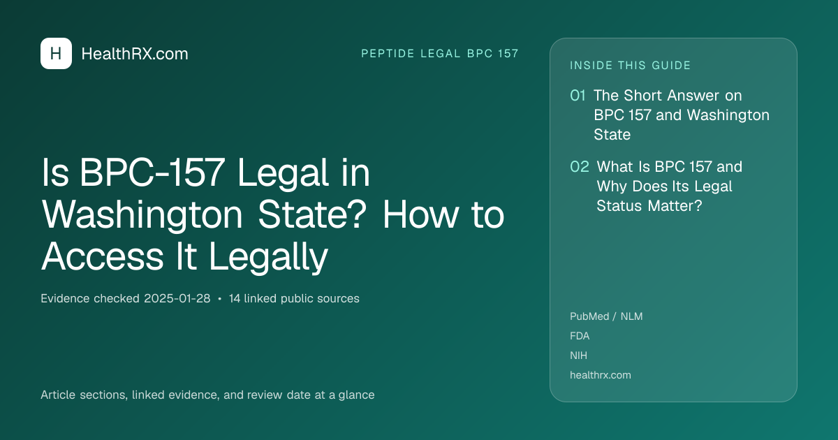 Evidence overview for Is BPC-157 Legal in Washington State? How to Access It Legally