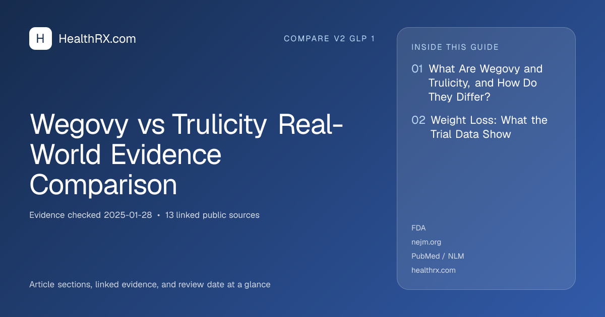 Evidence overview for Wegovy vs Trulicity Real-World Evidence Comparison