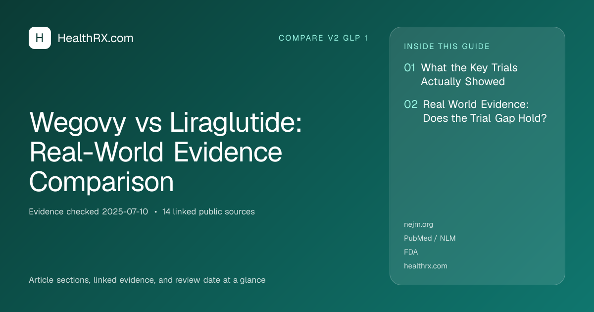 Evidence overview for Wegovy vs Liraglutide: Real-World Evidence Comparison