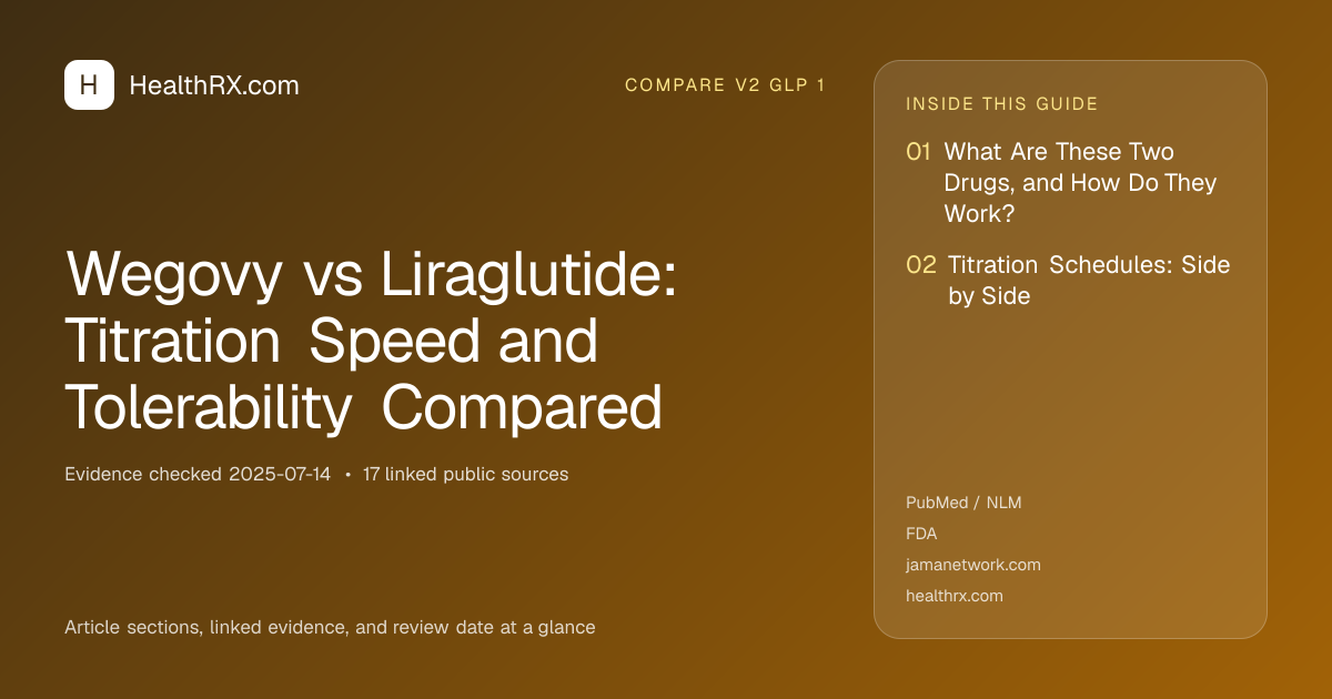 Evidence overview for Wegovy vs Liraglutide: Titration Speed and Tolerability Compared