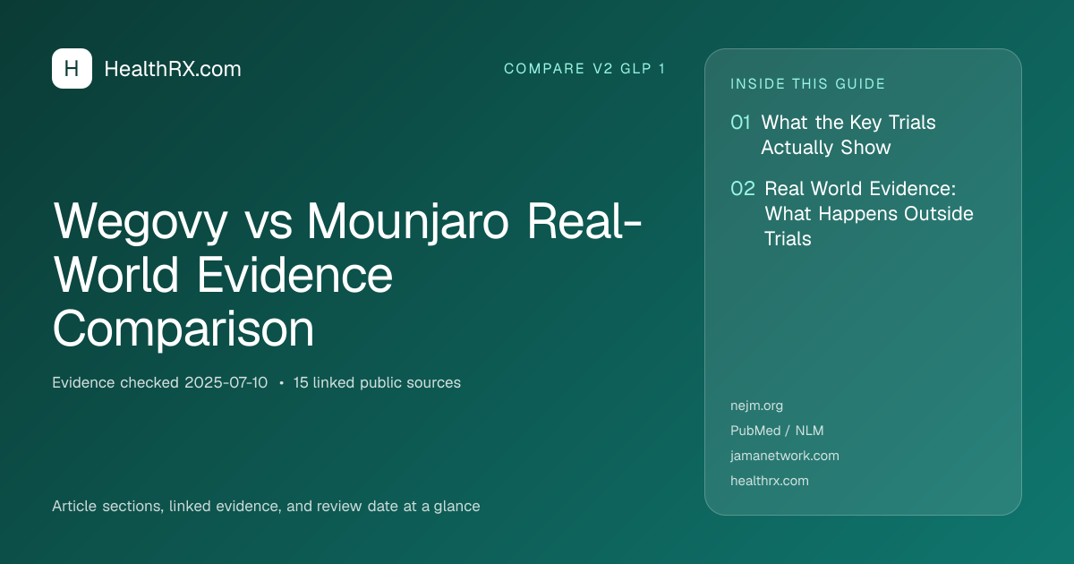 Evidence overview for Wegovy vs Mounjaro Real-World Evidence Comparison