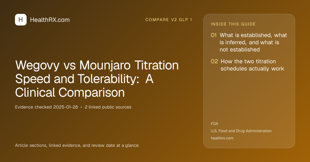 Evidence overview for Wegovy vs Mounjaro Titration Speed and Tolerability: A Clinical Comparison