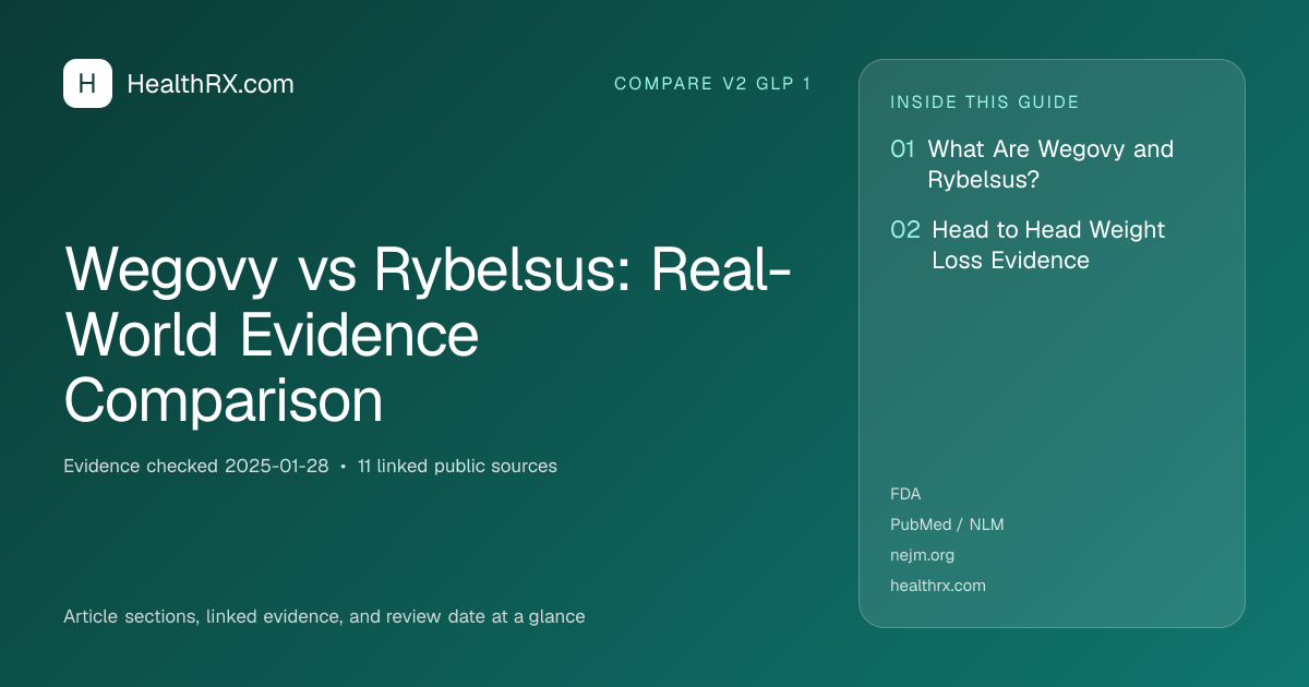 Evidence overview for Wegovy vs Rybelsus: Real-World Evidence Comparison