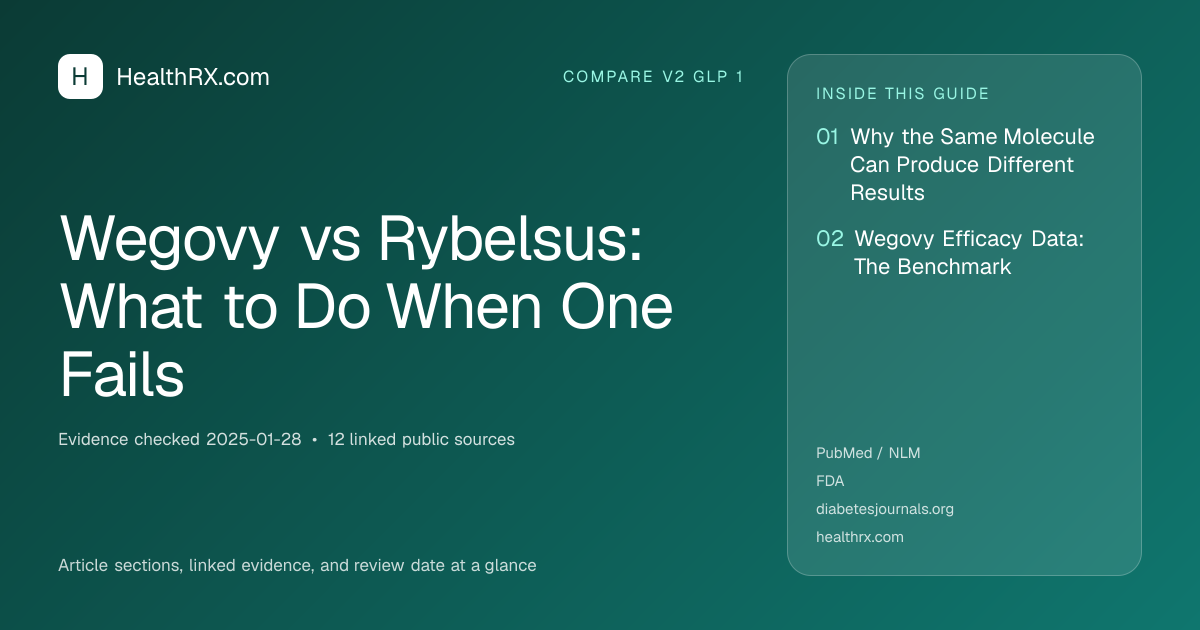 Evidence overview for Wegovy vs Rybelsus: What to Do When One Fails