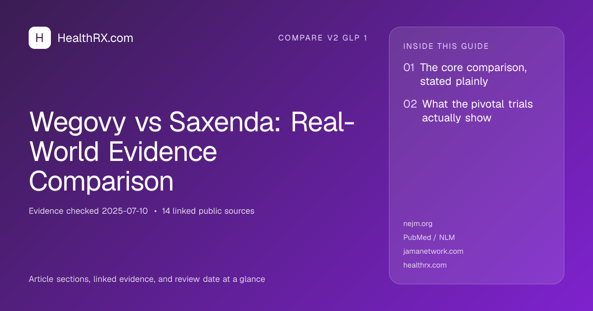 Evidence overview for Wegovy vs Saxenda: Real-World Evidence Comparison