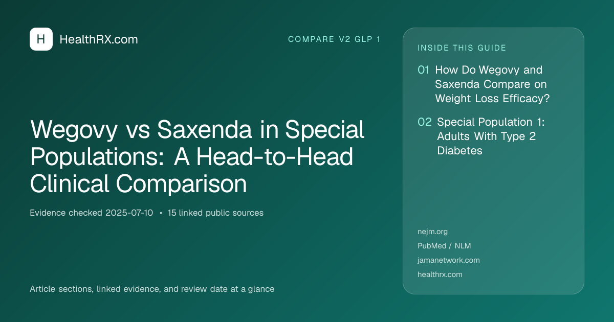 Evidence overview for Wegovy vs Saxenda in Special Populations: A Head-to-Head Clinical Comparison