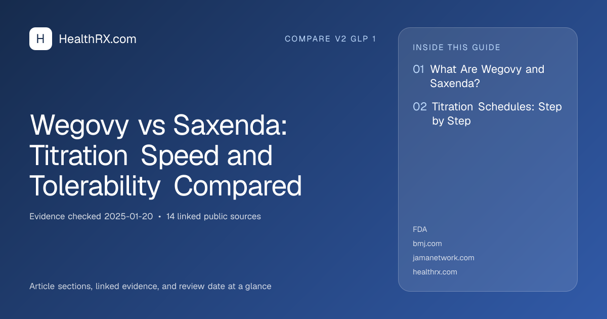 Evidence overview for Wegovy vs Saxenda: Titration Speed and Tolerability Compared
