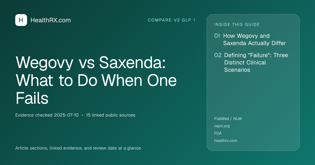 Evidence overview for Wegovy vs Saxenda: What to Do When One Fails