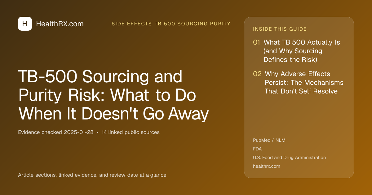 Evidence overview for TB-500 Sourcing and Purity Risk: What to Do When It Doesn't Go Away