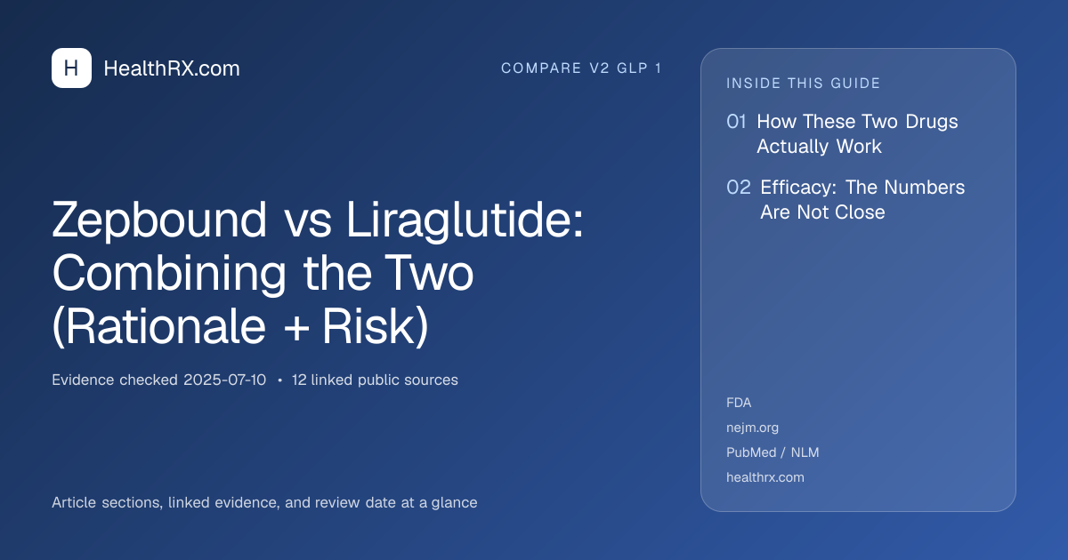 Evidence overview for Zepbound vs Liraglutide: Combining the Two (Rationale + Risk)