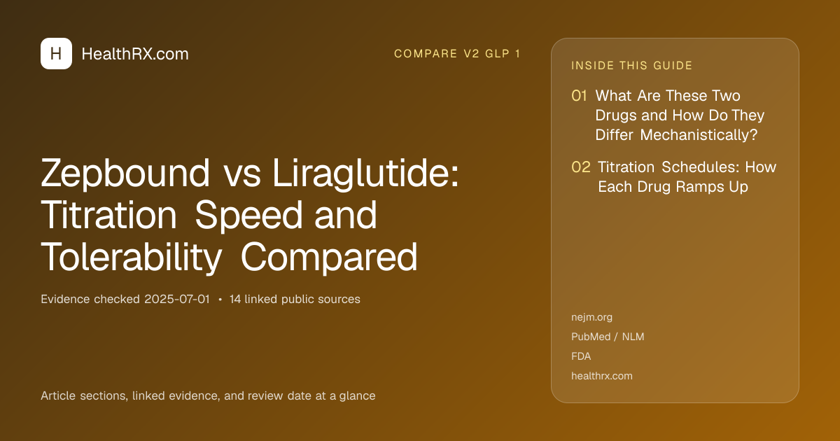 Evidence overview for Zepbound vs Liraglutide: Titration Speed and Tolerability Compared