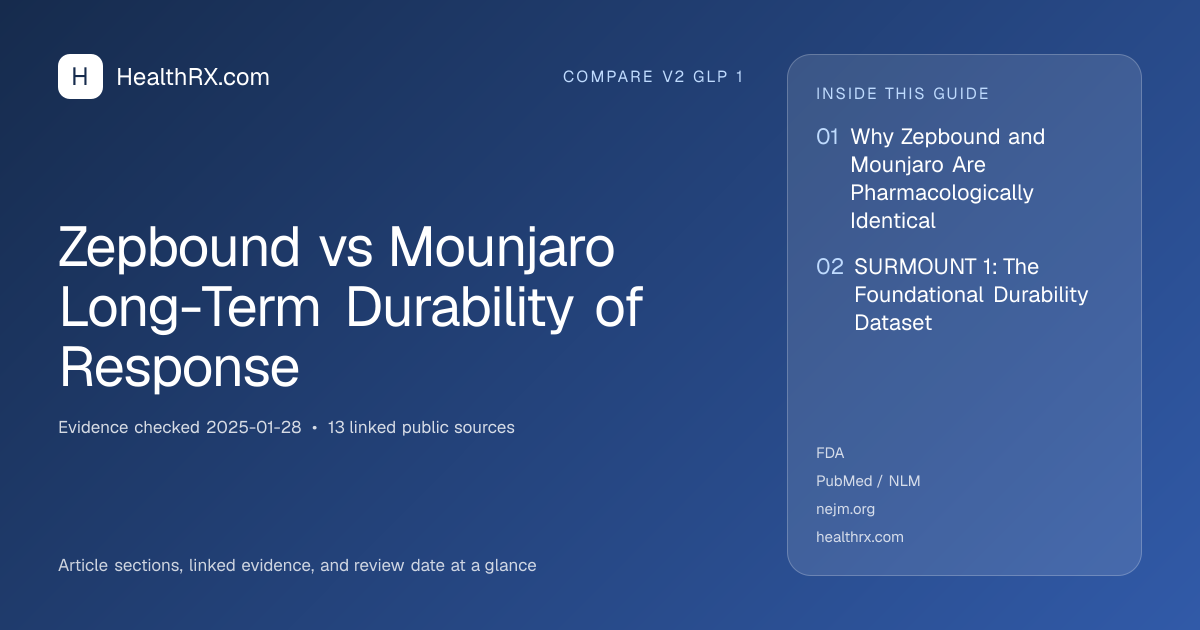 Evidence overview for Zepbound vs Mounjaro Long-Term Durability of Response