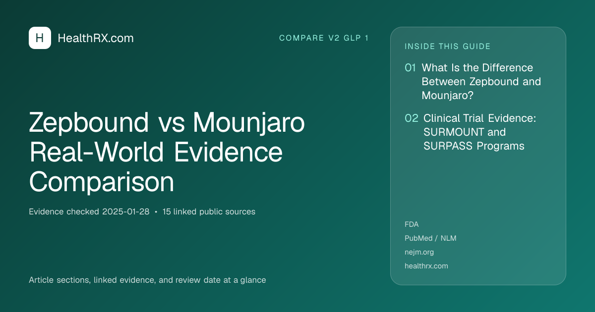 Evidence overview for Zepbound vs Mounjaro Real-World Evidence Comparison