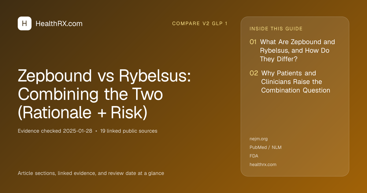Evidence overview for Zepbound vs Rybelsus: Combining the Two (Rationale + Risk)