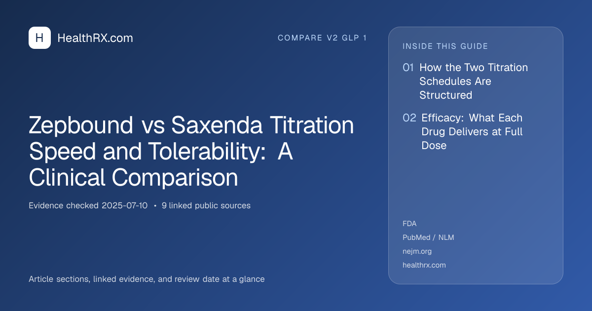 Evidence overview for Zepbound vs Saxenda Titration Speed and Tolerability: A Clinical Comparison
