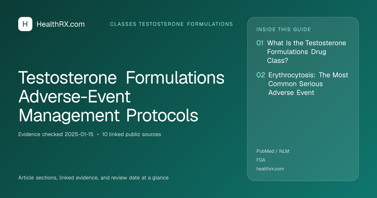 Evidence overview for Testosterone Formulations Adverse-Event Management Protocols