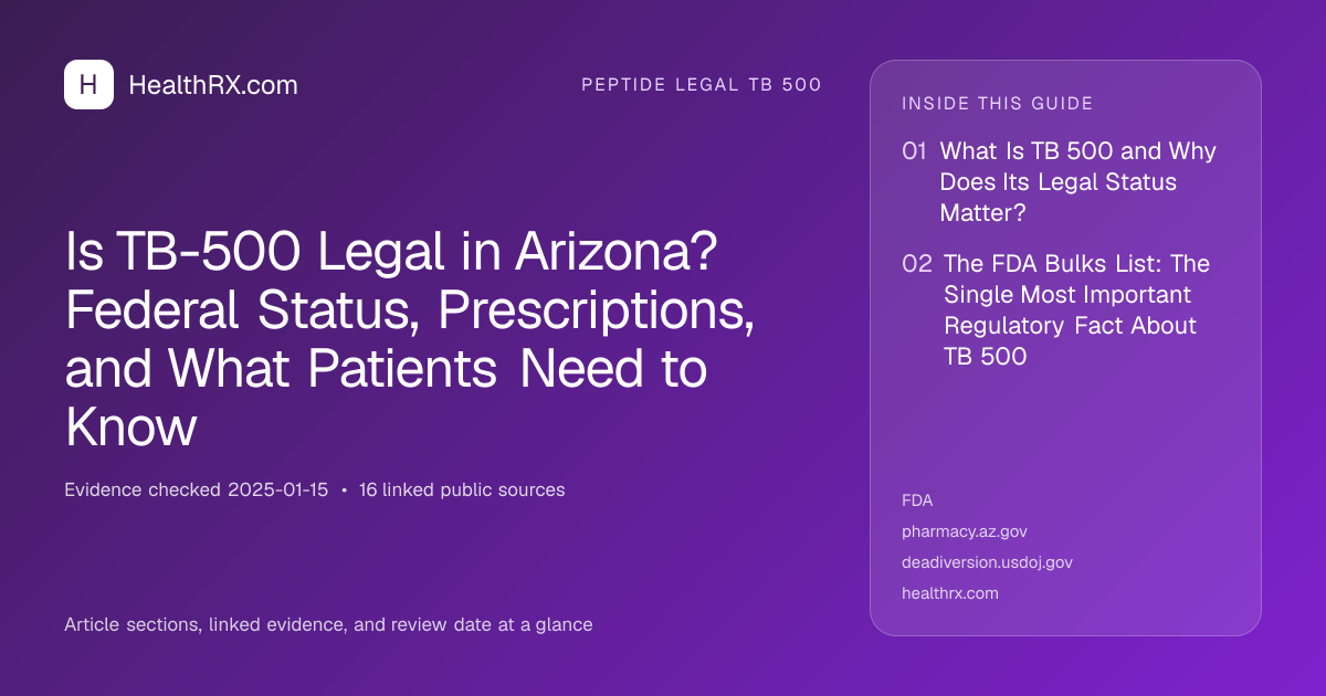 Evidence overview for Is TB-500 Legal in Arizona? Federal Status, Prescriptions, and What Patients Need to Know