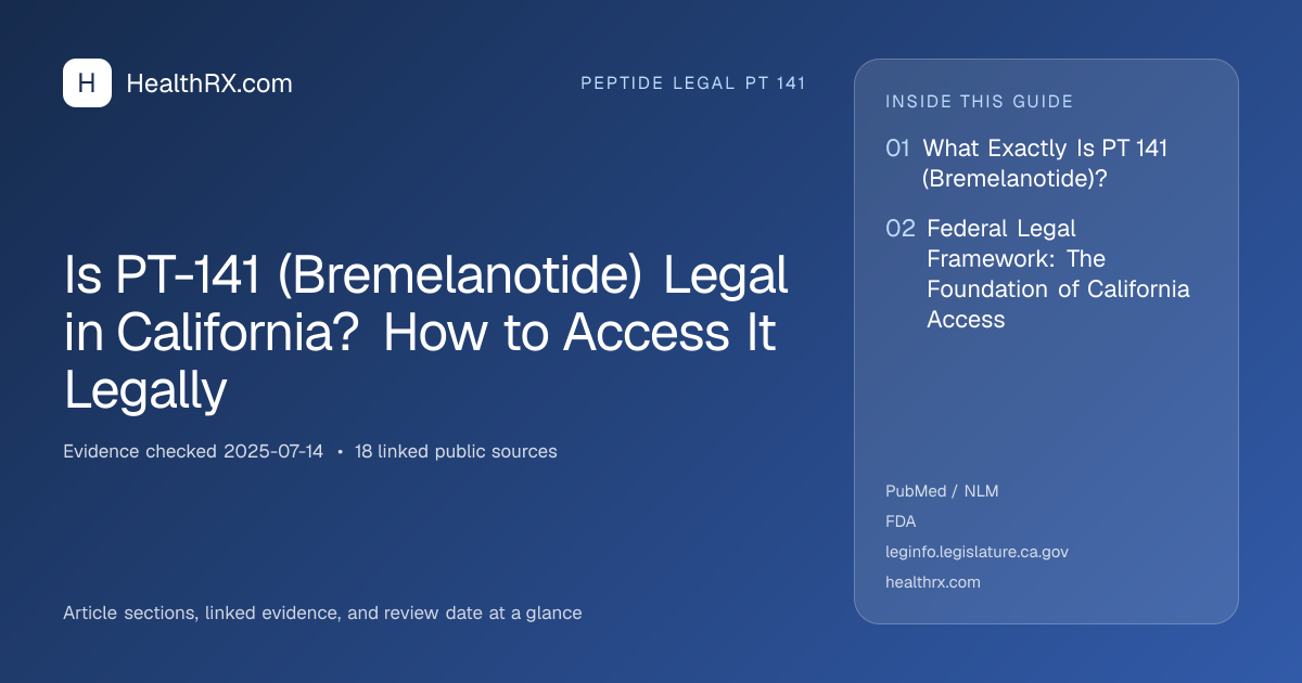 Evidence overview for Is PT-141 (Bremelanotide) Legal in California? How to Access It Legally