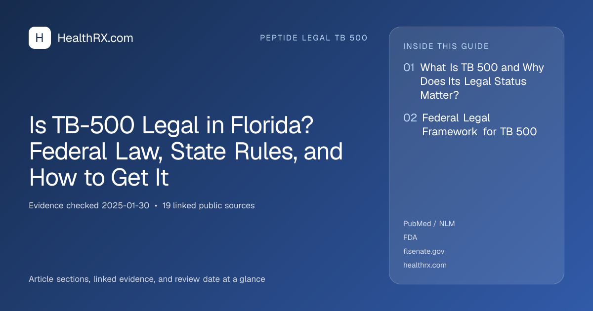 Evidence overview for Is TB-500 Legal in Florida? Federal Law, State Rules, and How to Get It
