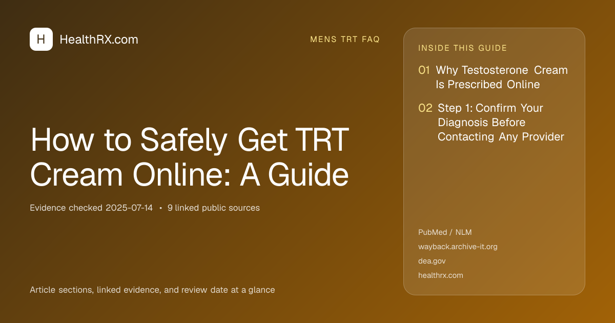 Evidence overview for How to Safely Get TRT Cream Online: A Guide