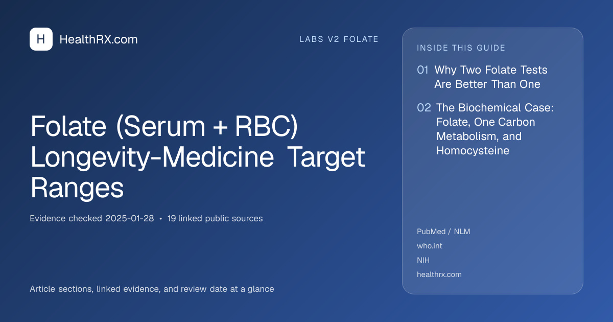 Evidence overview for Folate (Serum + RBC) Longevity-Medicine Target Ranges