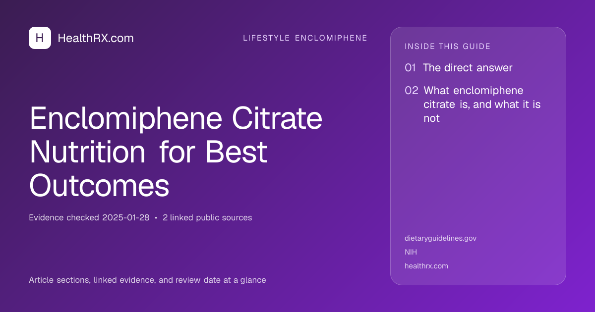 Evidence overview for Enclomiphene Citrate Nutrition for Best Outcomes