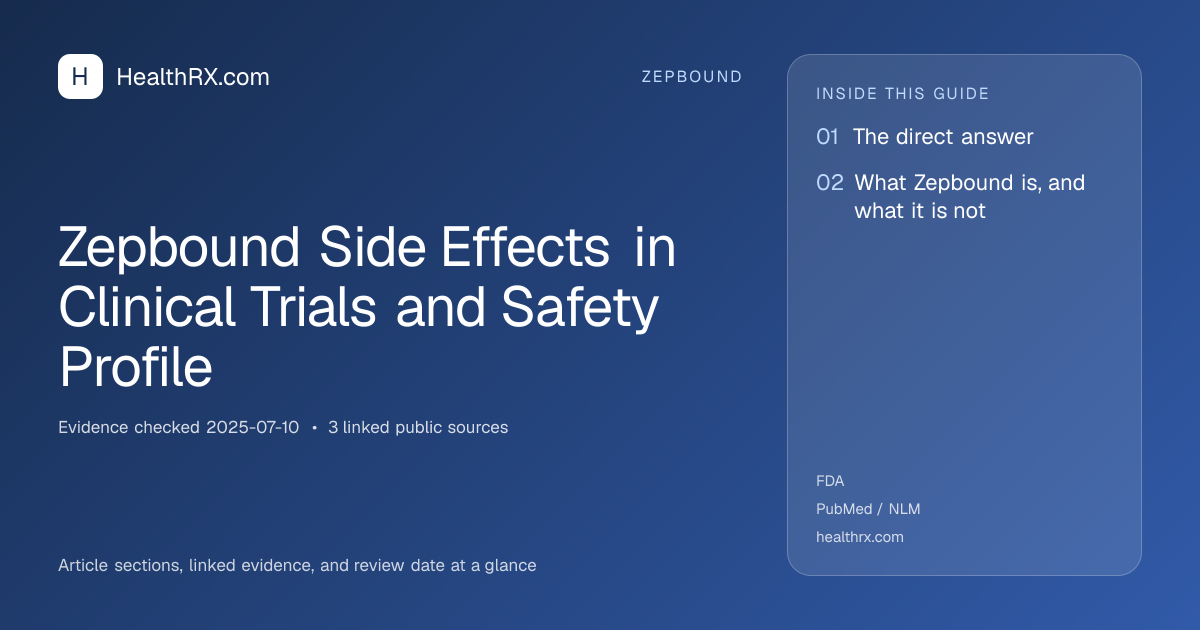 Evidence overview for Zepbound Side Effects in Clinical Trials and Safety Profile