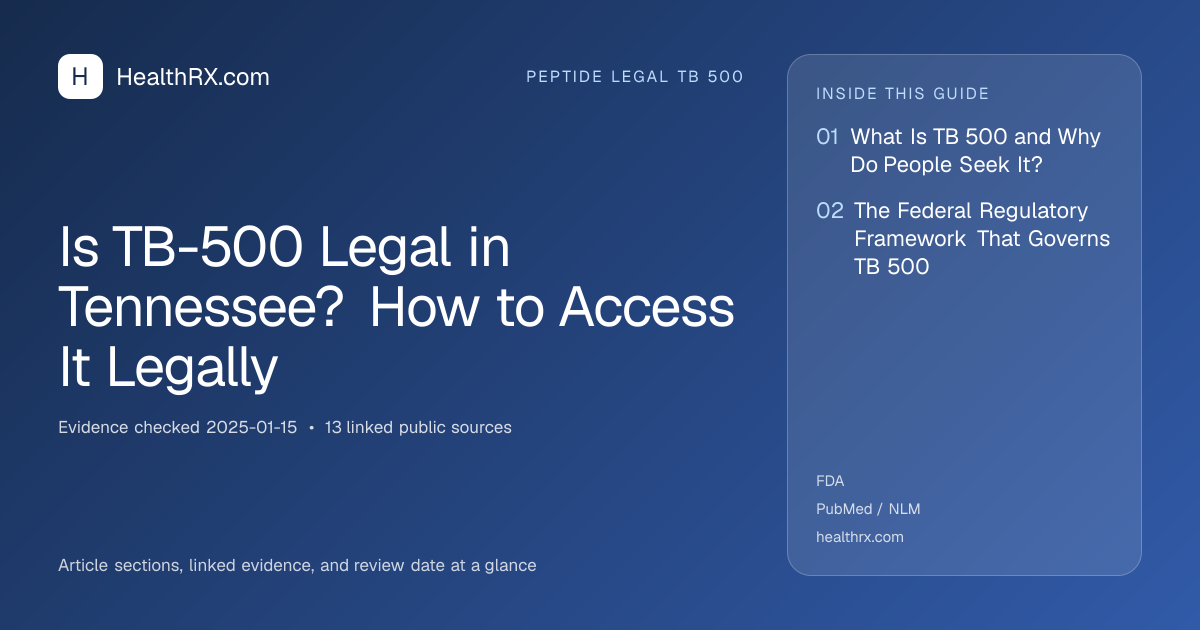 Evidence overview for Is TB-500 Legal in Tennessee? How to Access It Legally