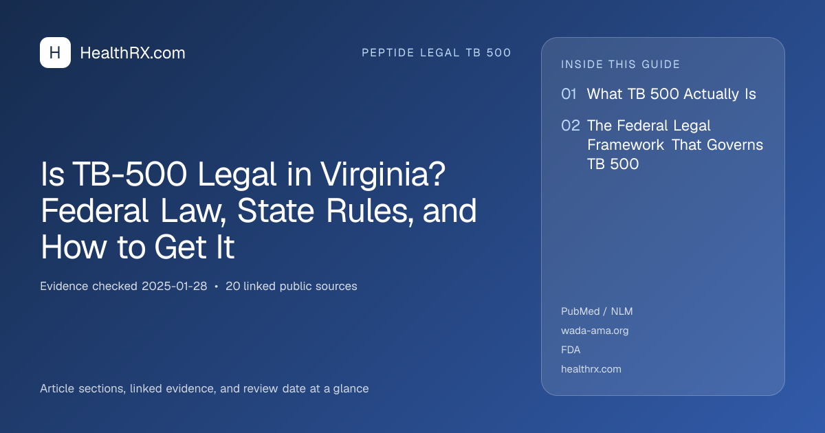 Evidence overview for Is TB-500 Legal in Virginia? Federal Law, State Rules, and How to Get It