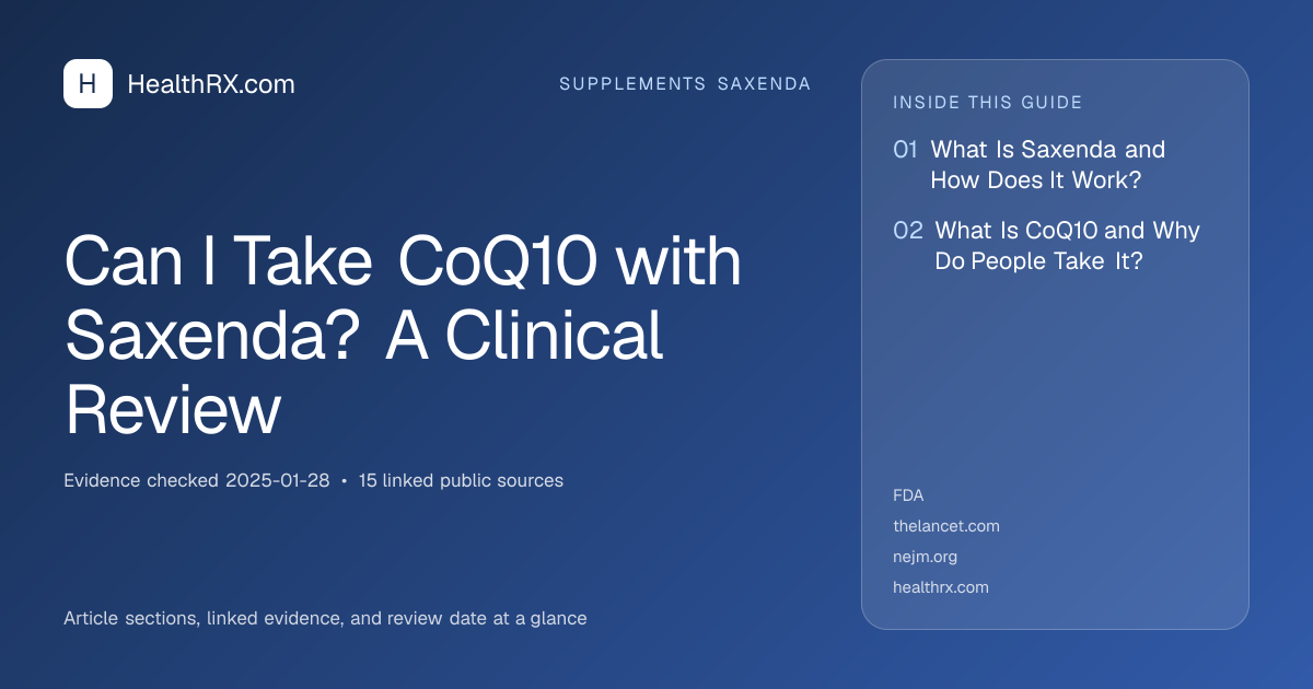 Evidence overview for Can I Take CoQ10 with Saxenda? A Clinical Review