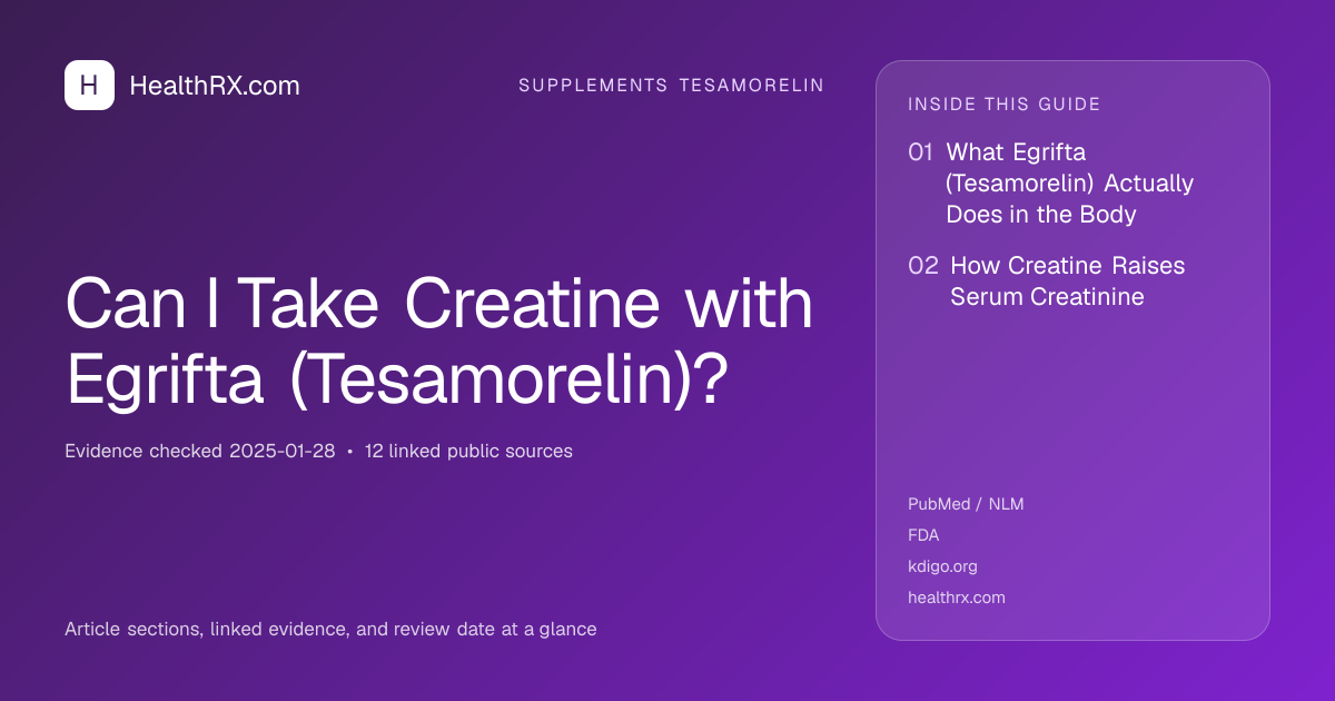 Evidence overview for Can I Take Creatine with Egrifta (Tesamorelin)?