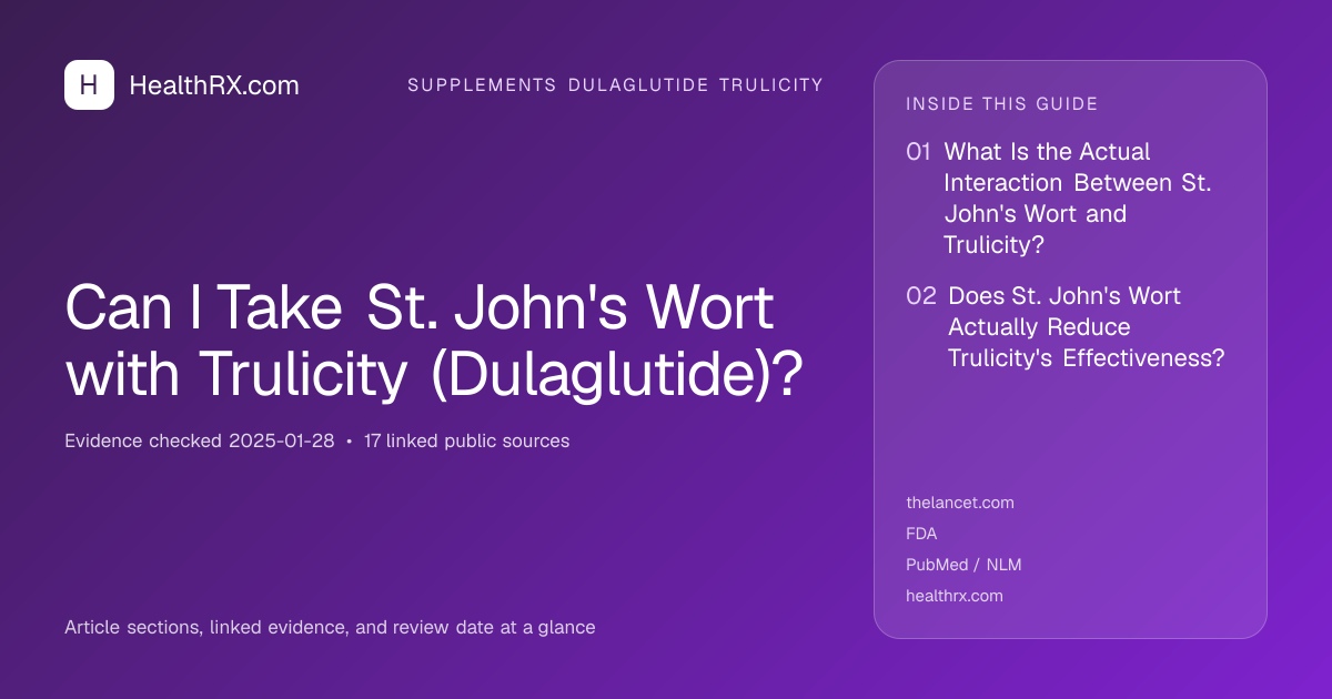 Evidence overview for Can I Take St. John's Wort with Trulicity (Dulaglutide)?