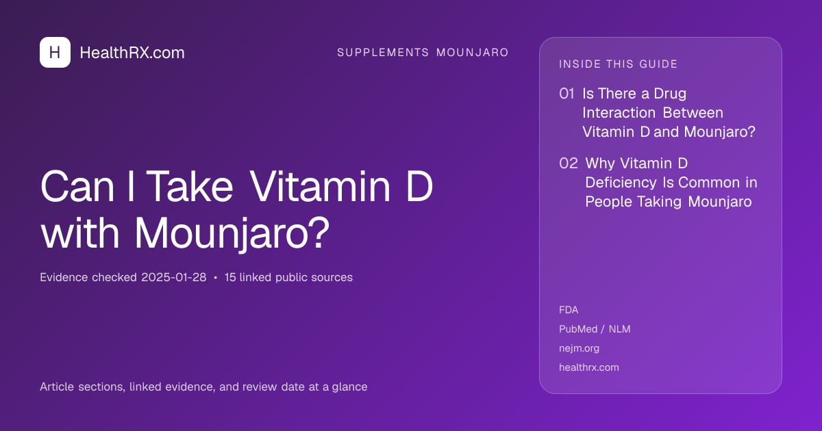 Evidence overview for Can I Take Vitamin D with Mounjaro?
